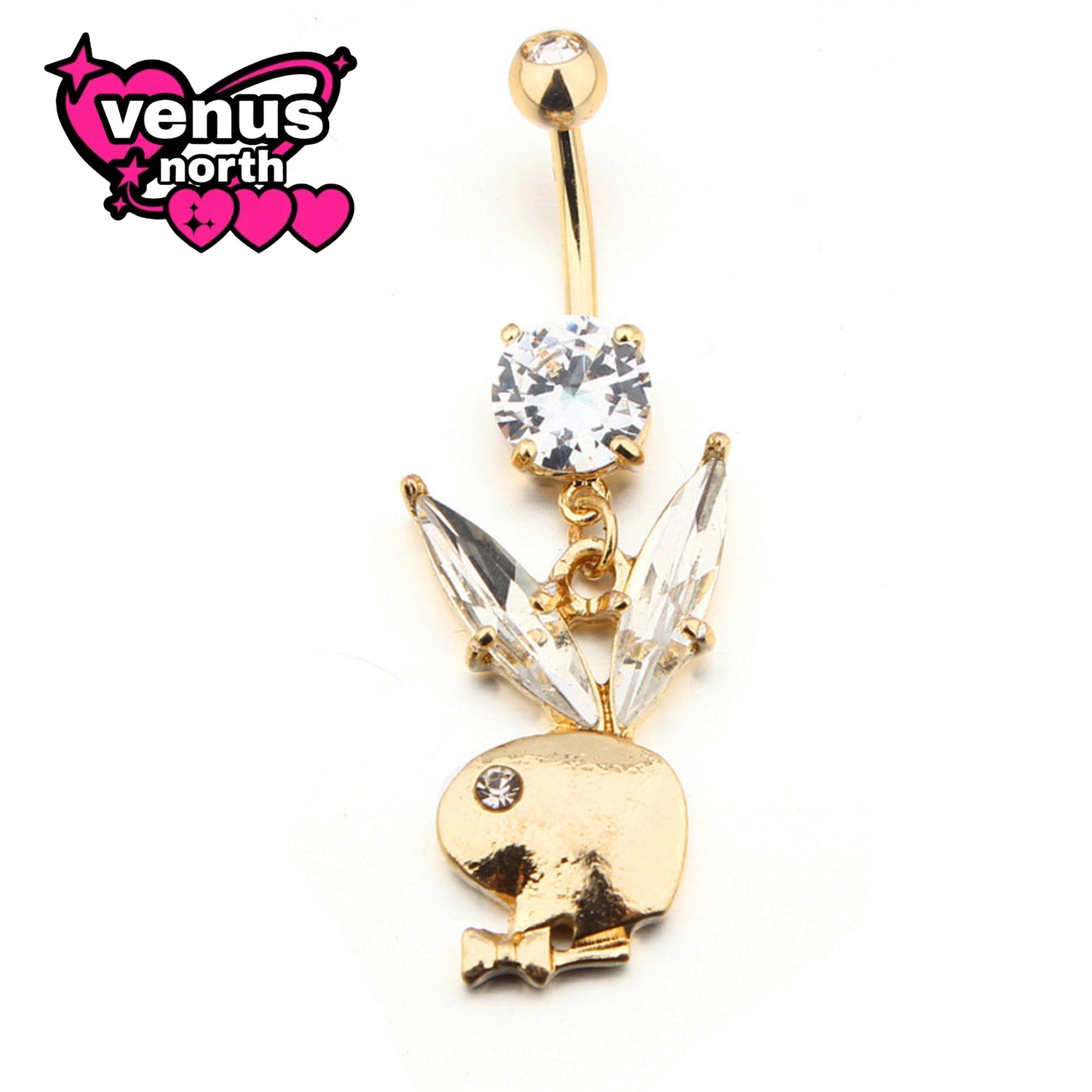 Bunny silhouette belly button piercing