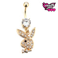 Bunny silhouette belly button piercing