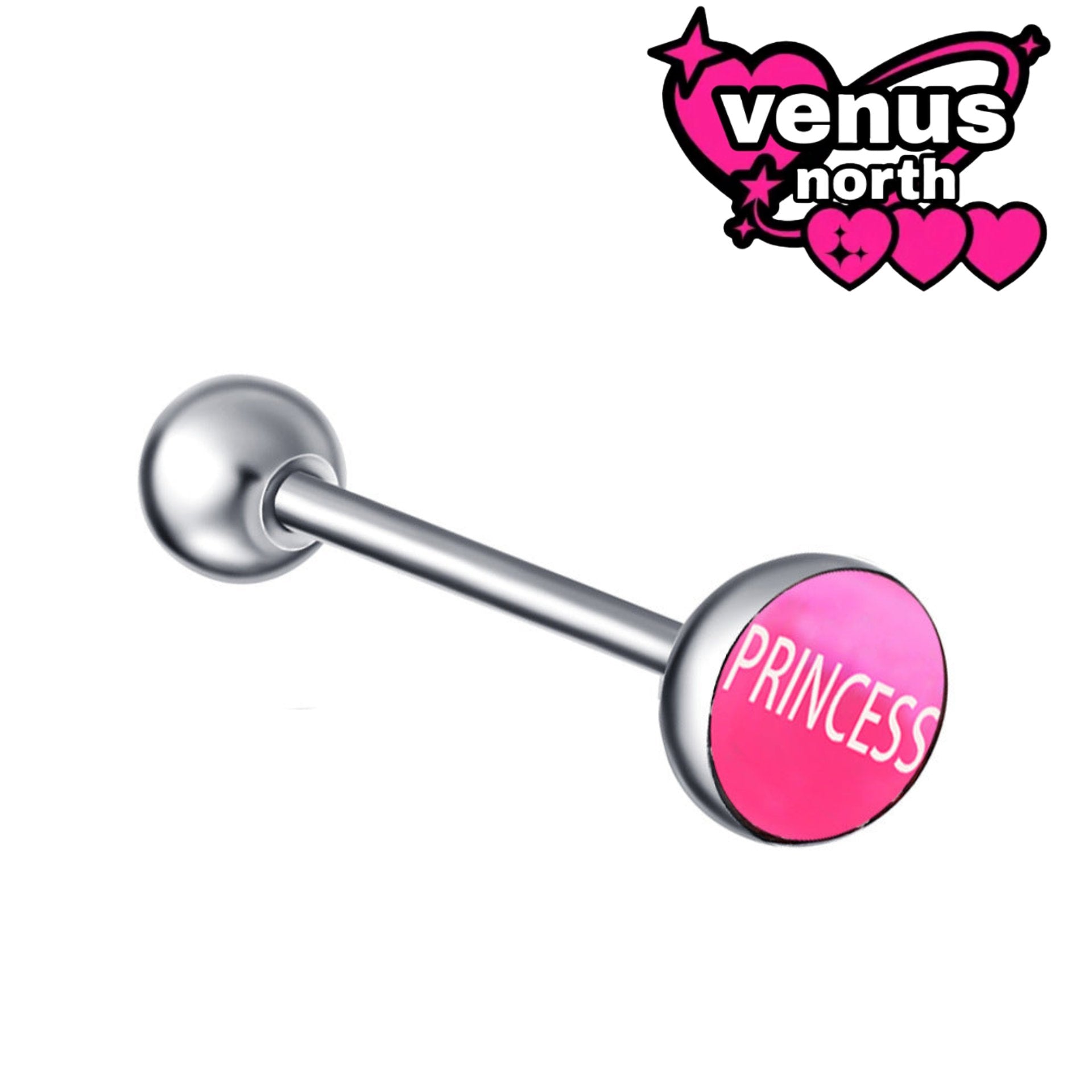 Graphic acrylic tongue barbell
