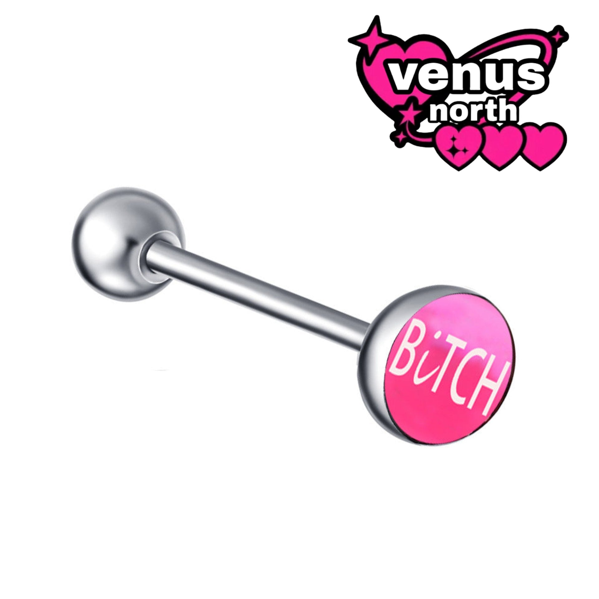 Graphic acrylic tongue barbell