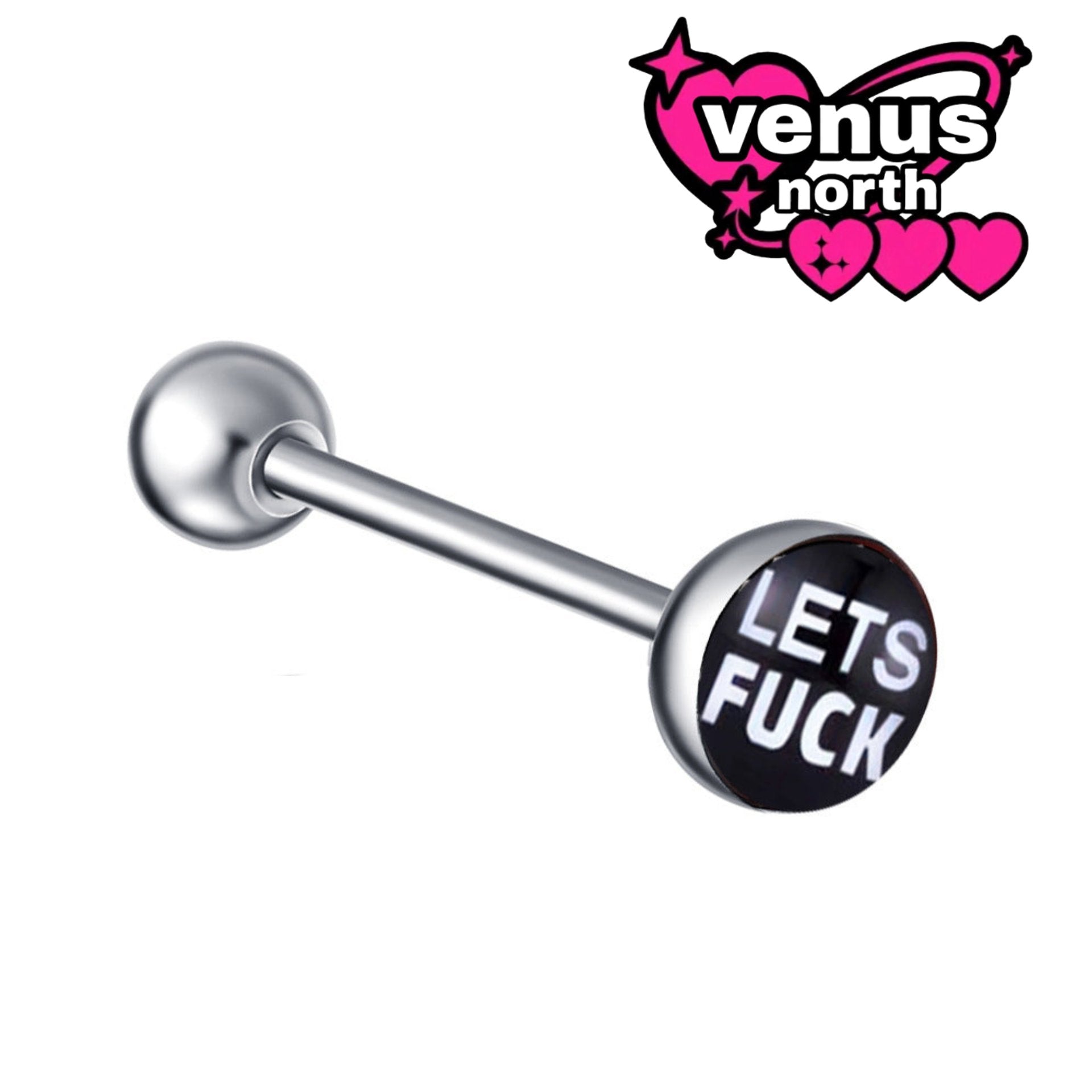 Graphic acrylic tongue barbell