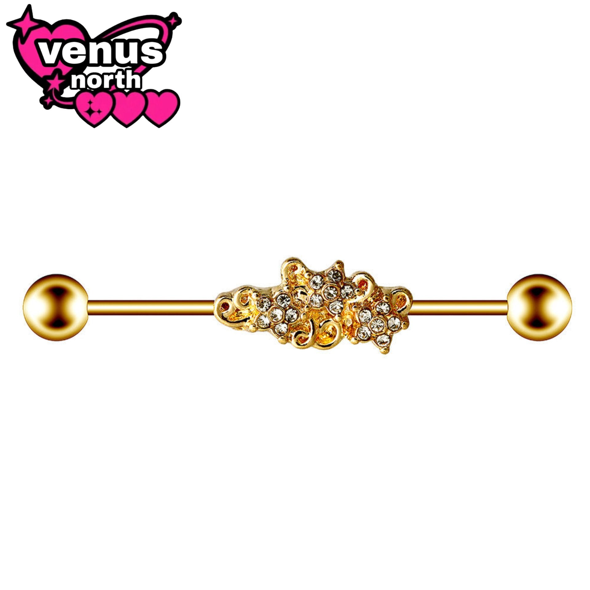 Flower & infinity industrial barbell - mix and match