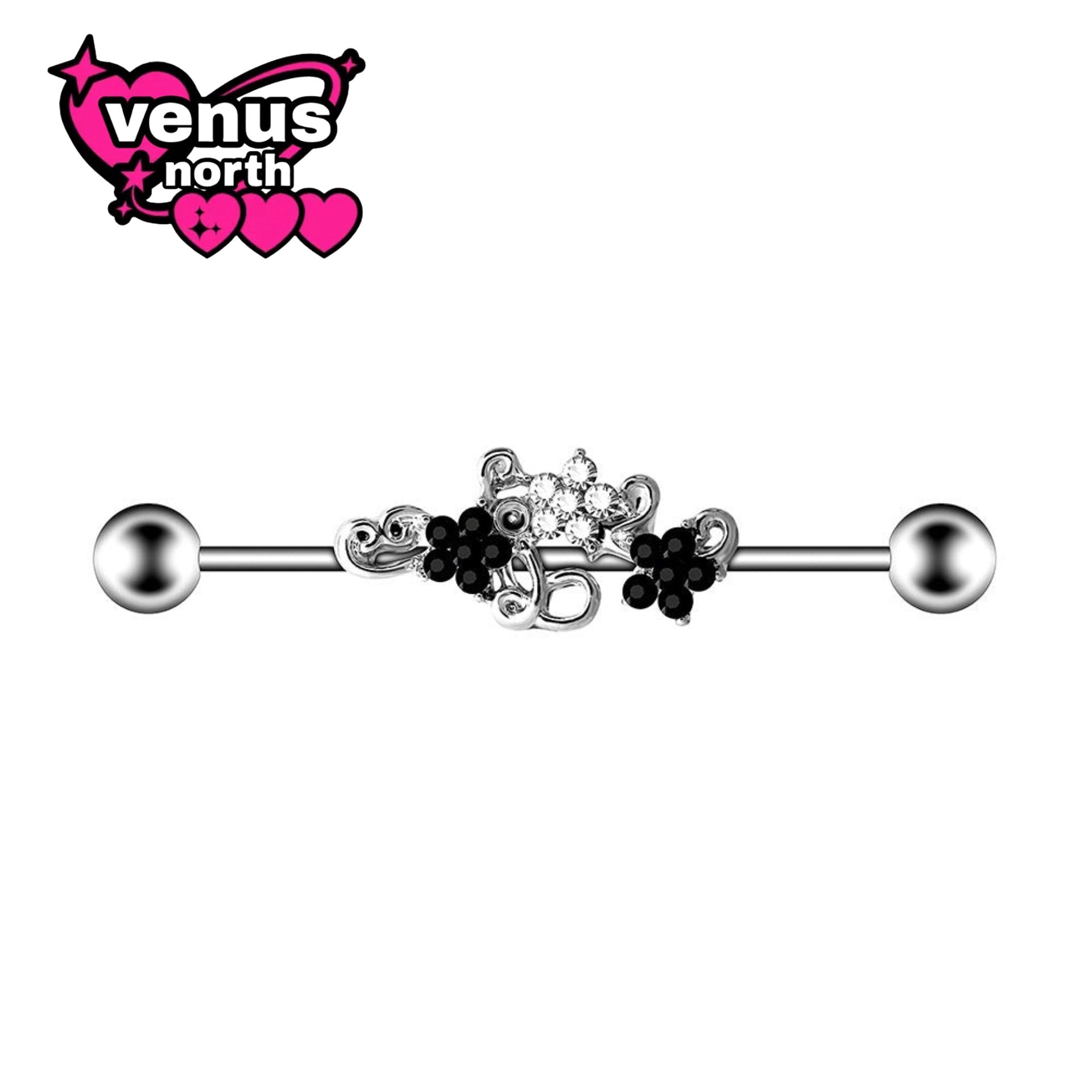 Flower & infinity industrial barbell - mix and match
