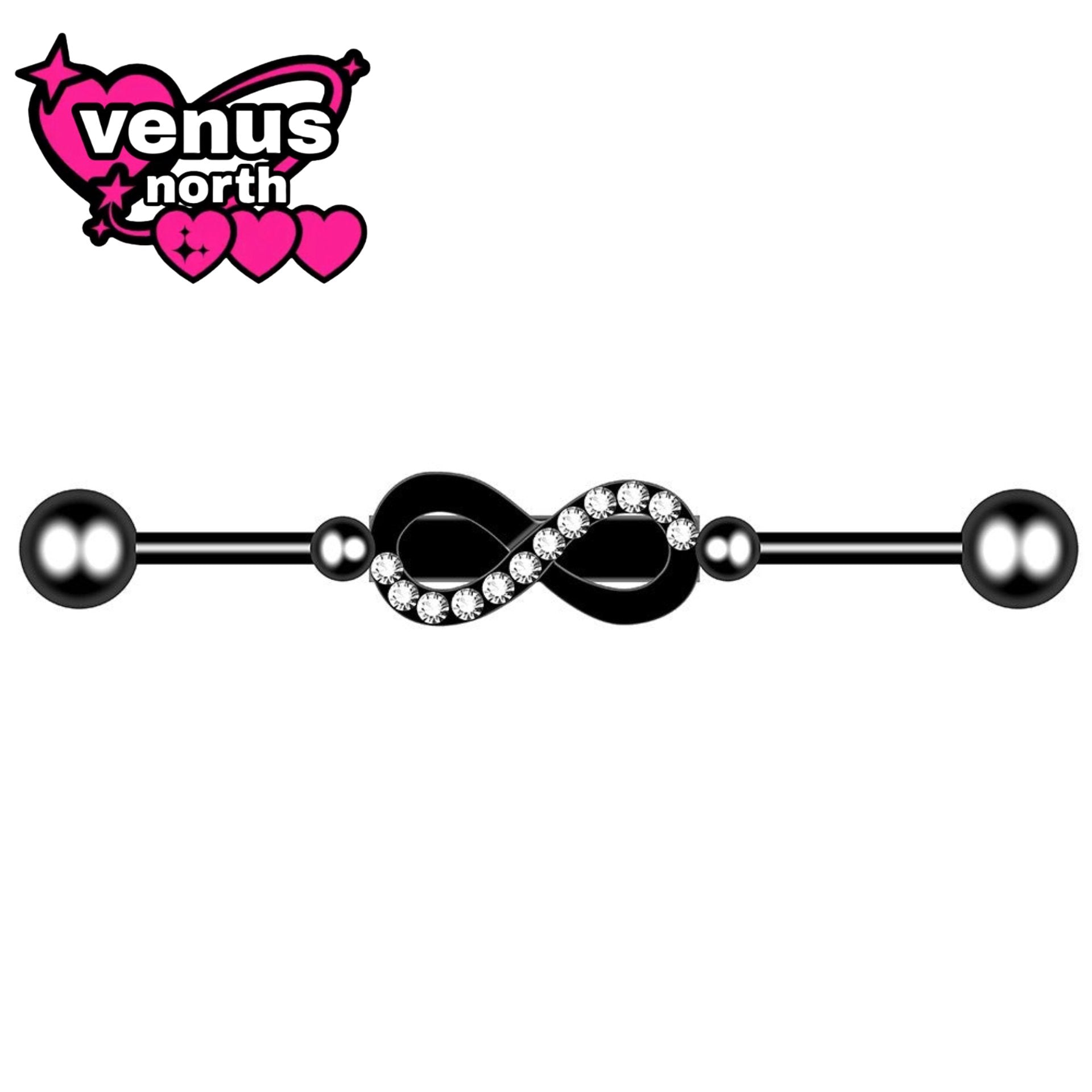 Flower & infinity industrial barbell - mix and match