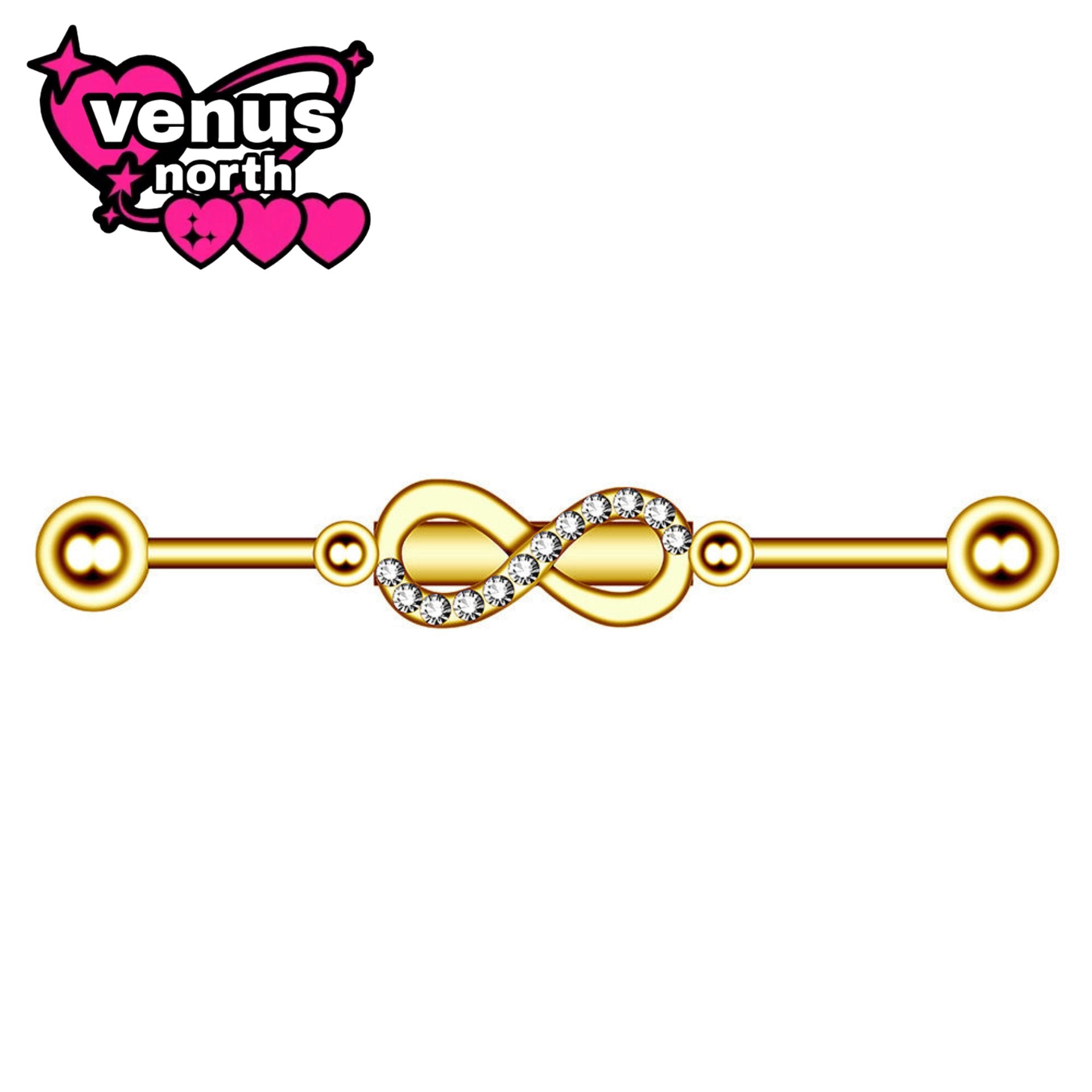 Flower & infinity industrial barbell - mix and match