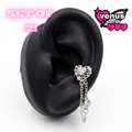 Heart spider web chain stud