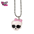 Pink bow skull pendant necklace