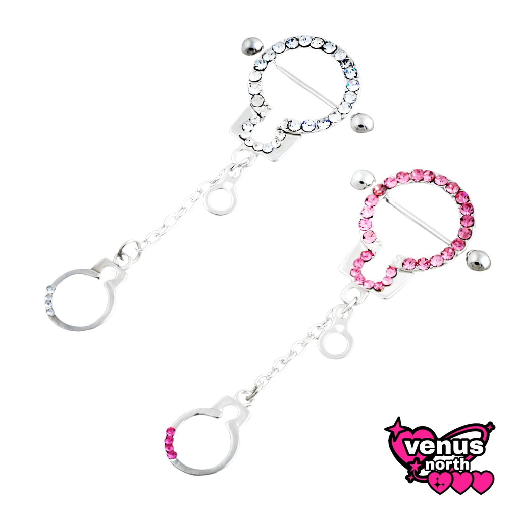 Handcuff chain nipple barbell