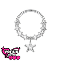 Star charm CZ clicker ring
