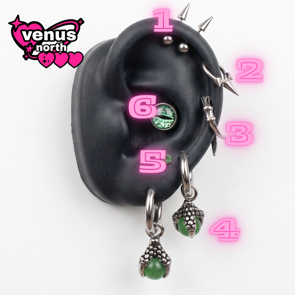 Green snake ear stack
