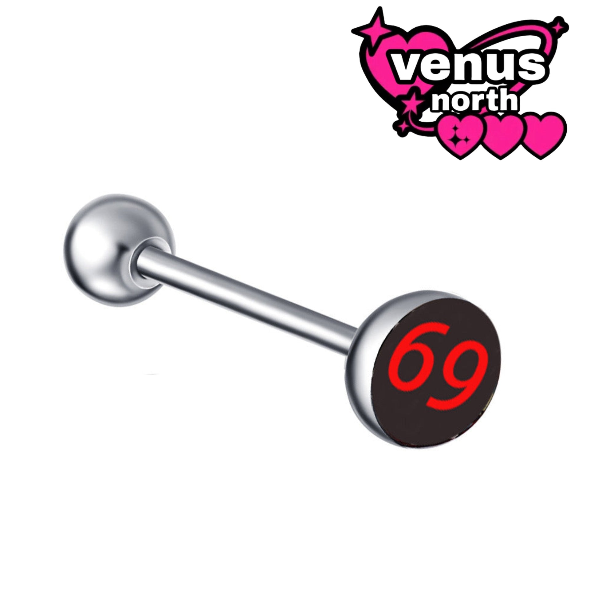 Graphic acrylic tongue barbell