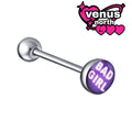 Graphic acrylic tongue barbell