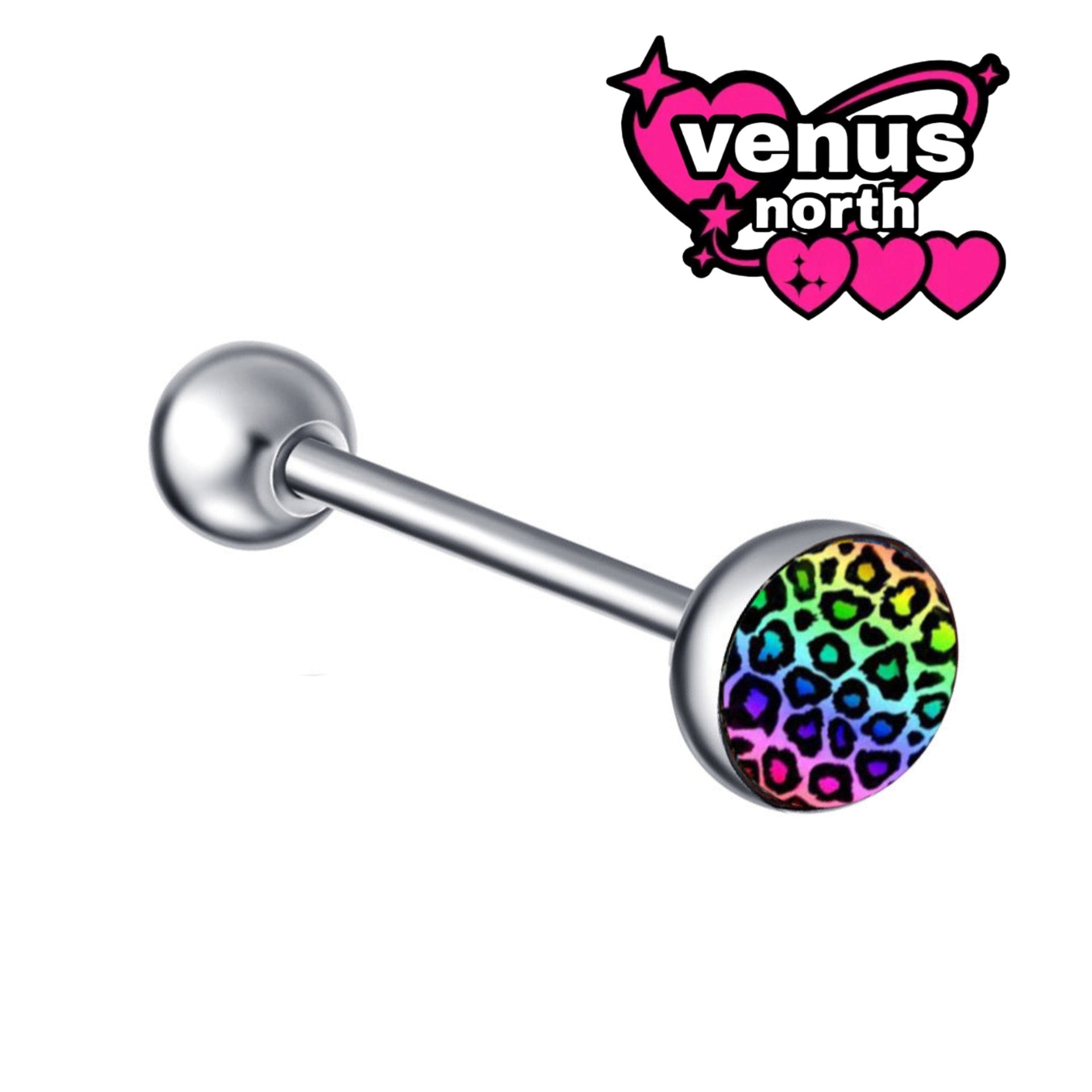 Graphic acrylic tongue barbell