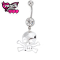 Skull & crossbones belly button piercing