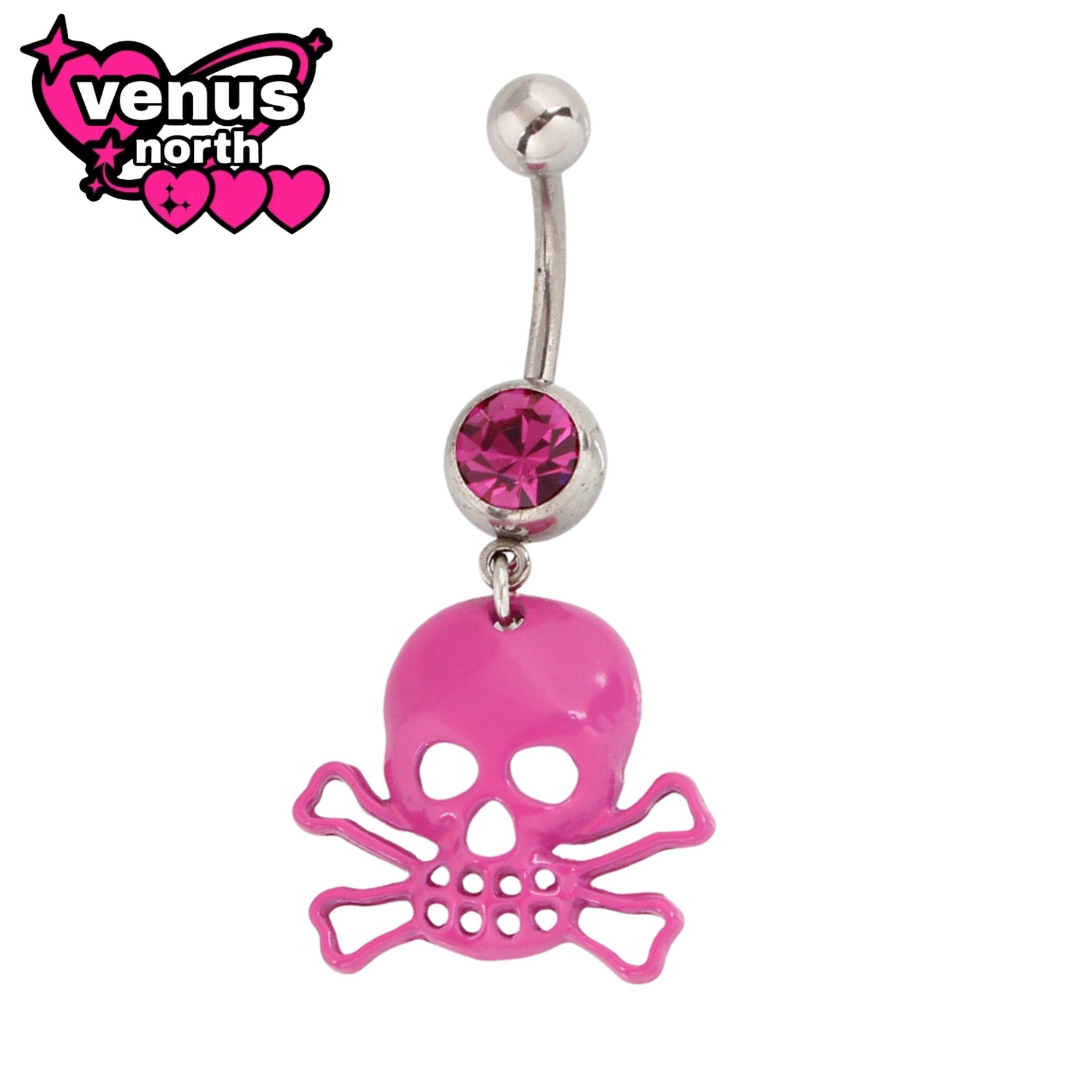 Skull & crossbones belly button piercing