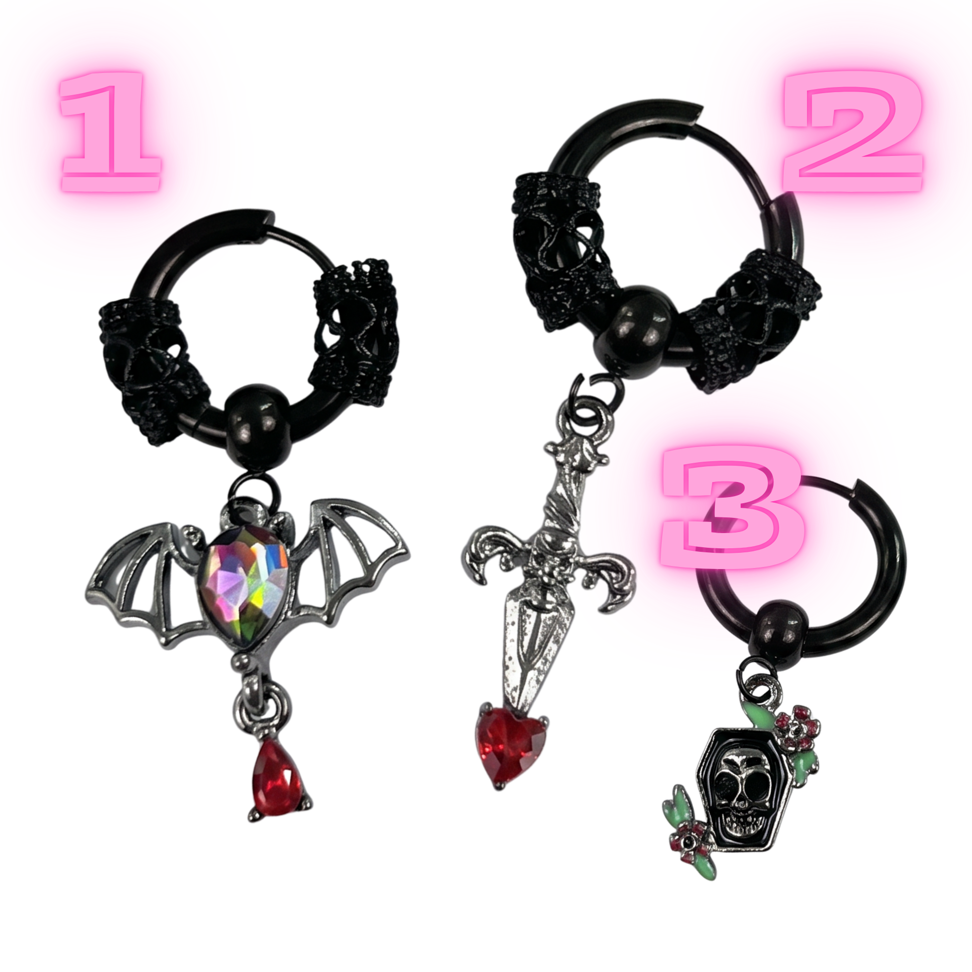 Gothic charm hoop