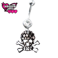Skull print belly button piercing