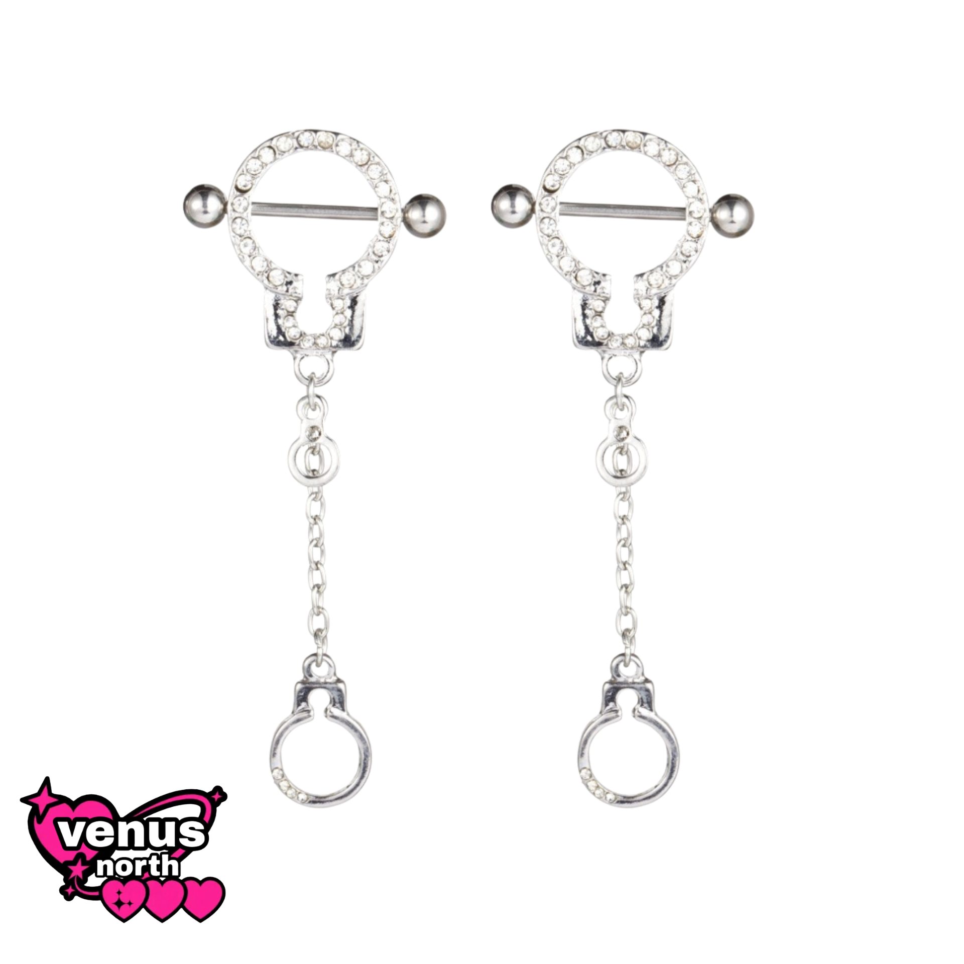 Handcuff chain nipple barbell