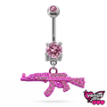 Rifle charm belly button piercing