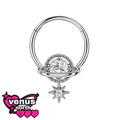 Planet star CZ clicker ring