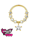 Star charm CZ clicker ring