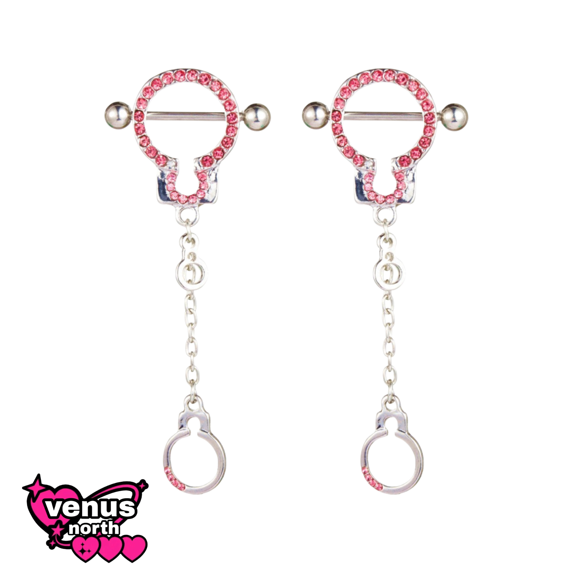 Handcuff chain nipple barbell