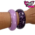 Purple leopard print bangle set