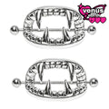 Wish AliExpress Ebay Stainless Steel Teeth Mouth Nipple Ring Punk Electroplating Human Piercing Milk Jewelry is unique