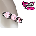 Black & pink CZ cartilage stud