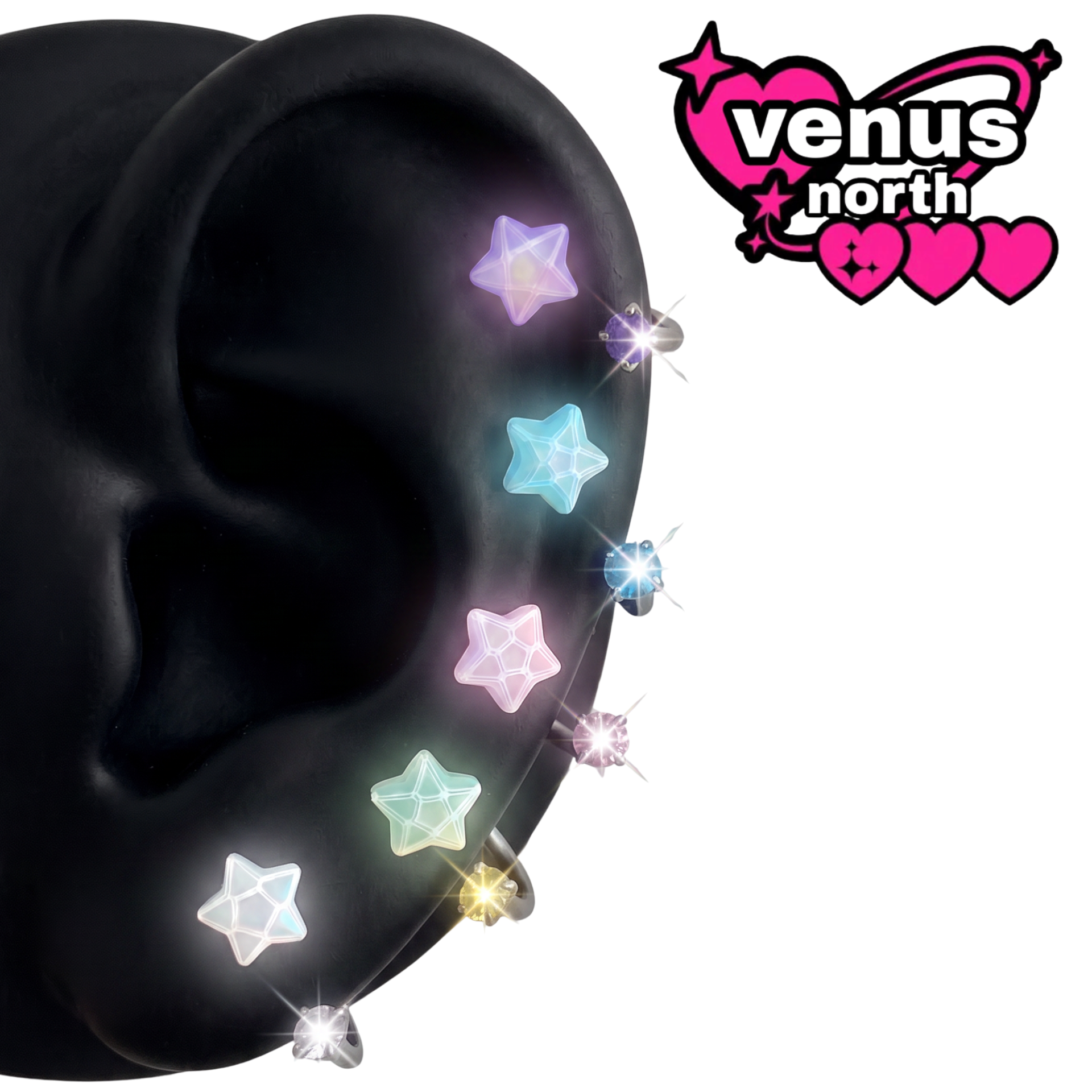 Ombre star horseshoe hoop