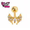 Butterfly wing crystal cluster stud earring
