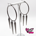 Spike charm hoop earrings