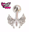 Butterfly wing crystal cluster stud earring