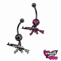 Rifle charm navel piercing