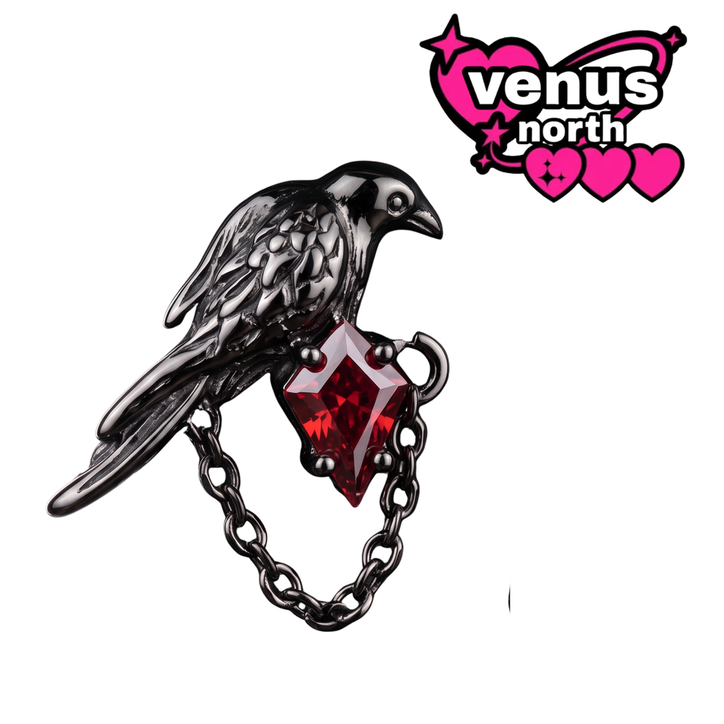 Dark raven cartilage studs