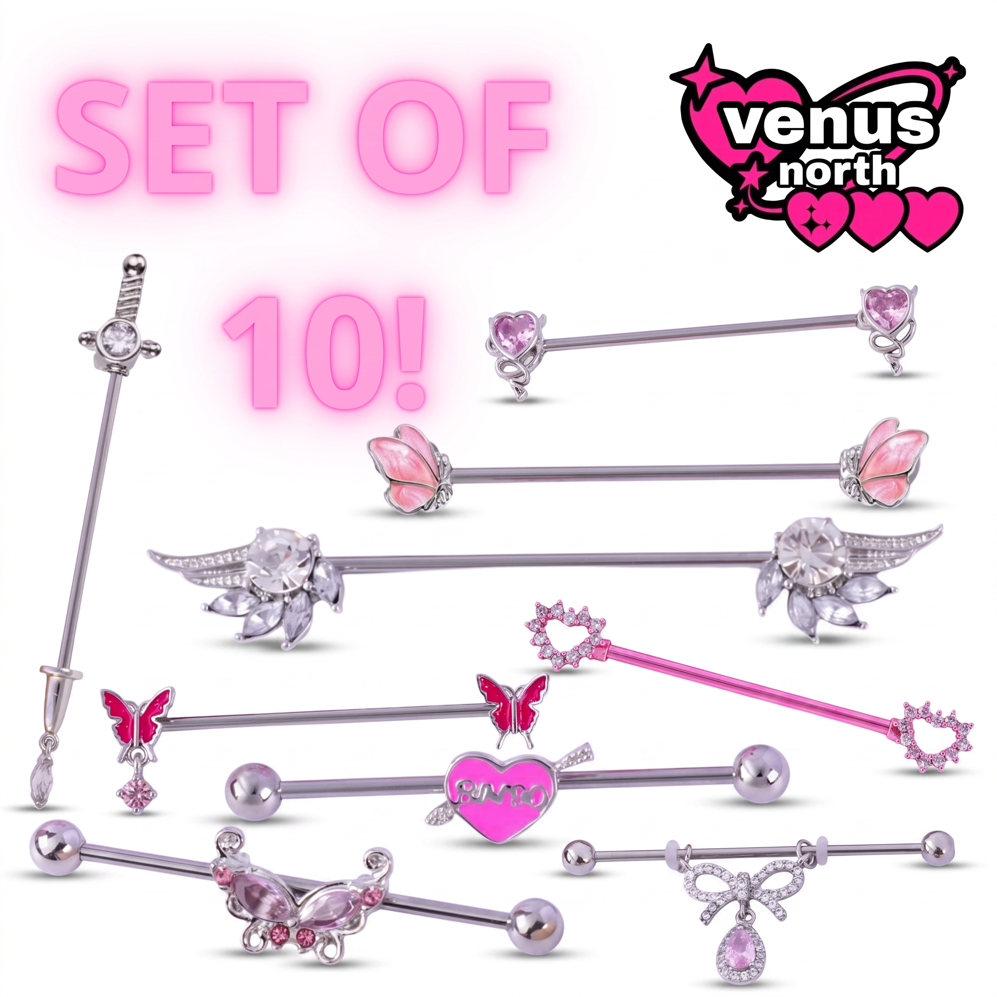 LOVE PINK! industrial barbell set