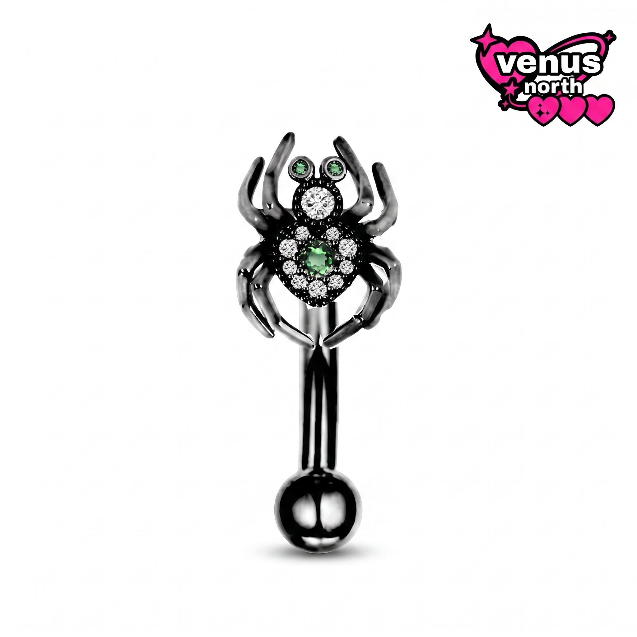 Spider charm dangle stud