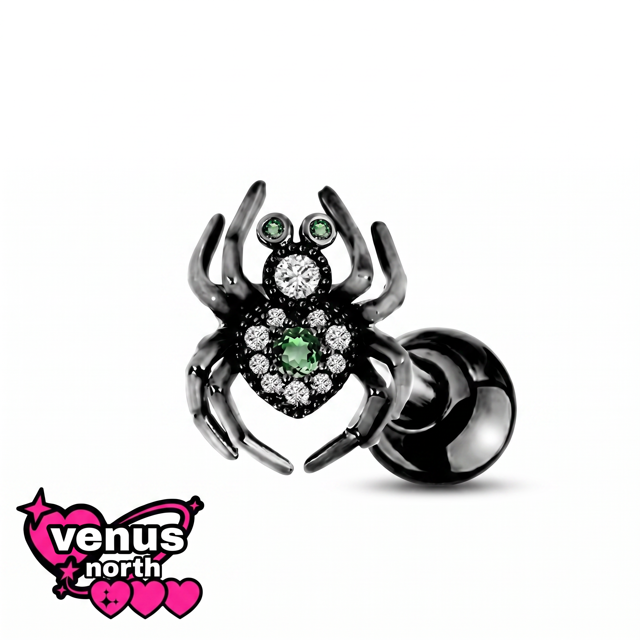 Spider charm cartilage stud