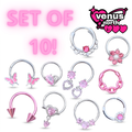 Pink crystal hoop set