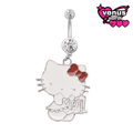 Cat character belly button piercing