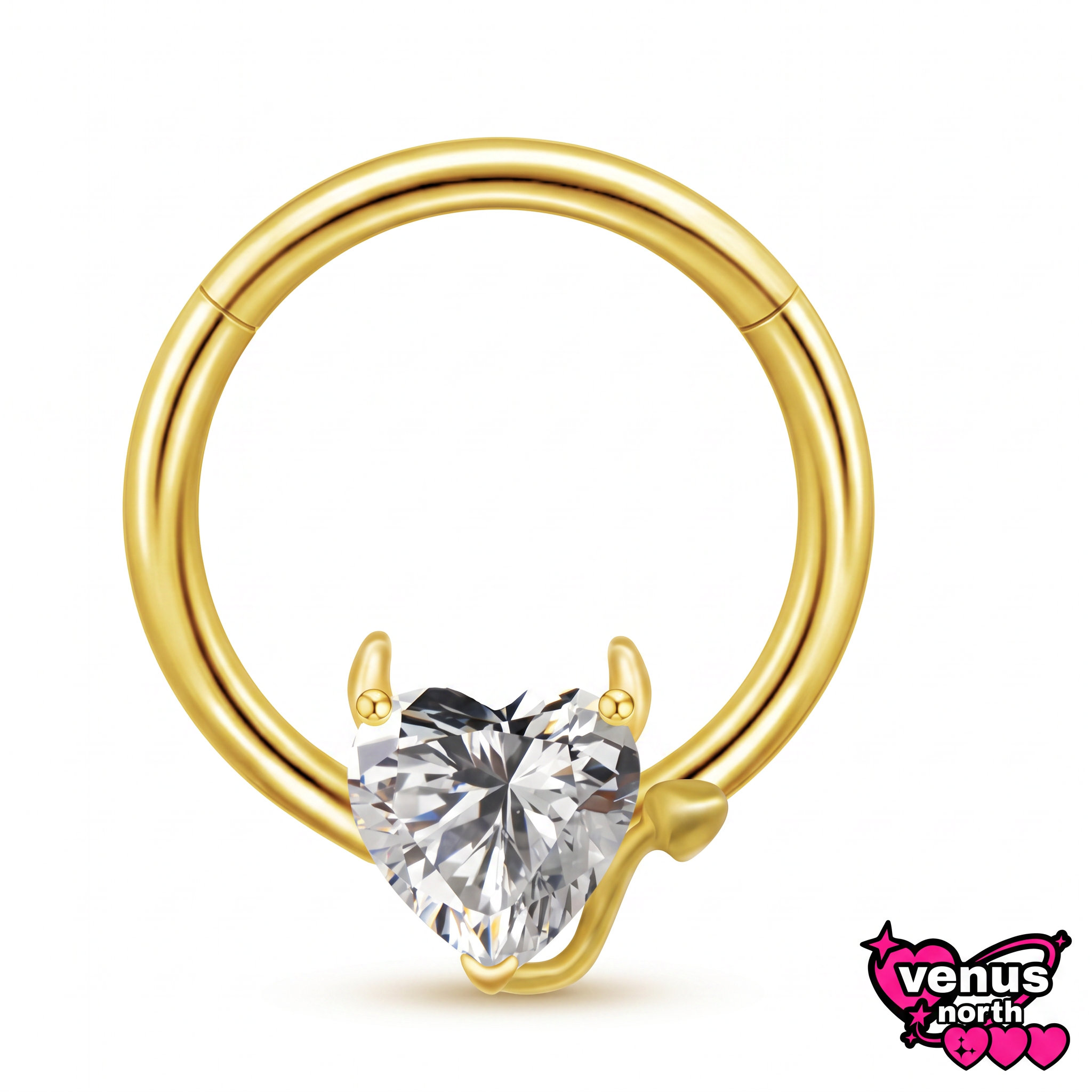 Heart charm segment ring