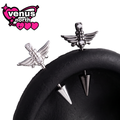 Winged spike cartilage stud