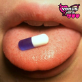 Pill imitation tongue piercing