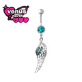 Angel wing dangle navel piercing