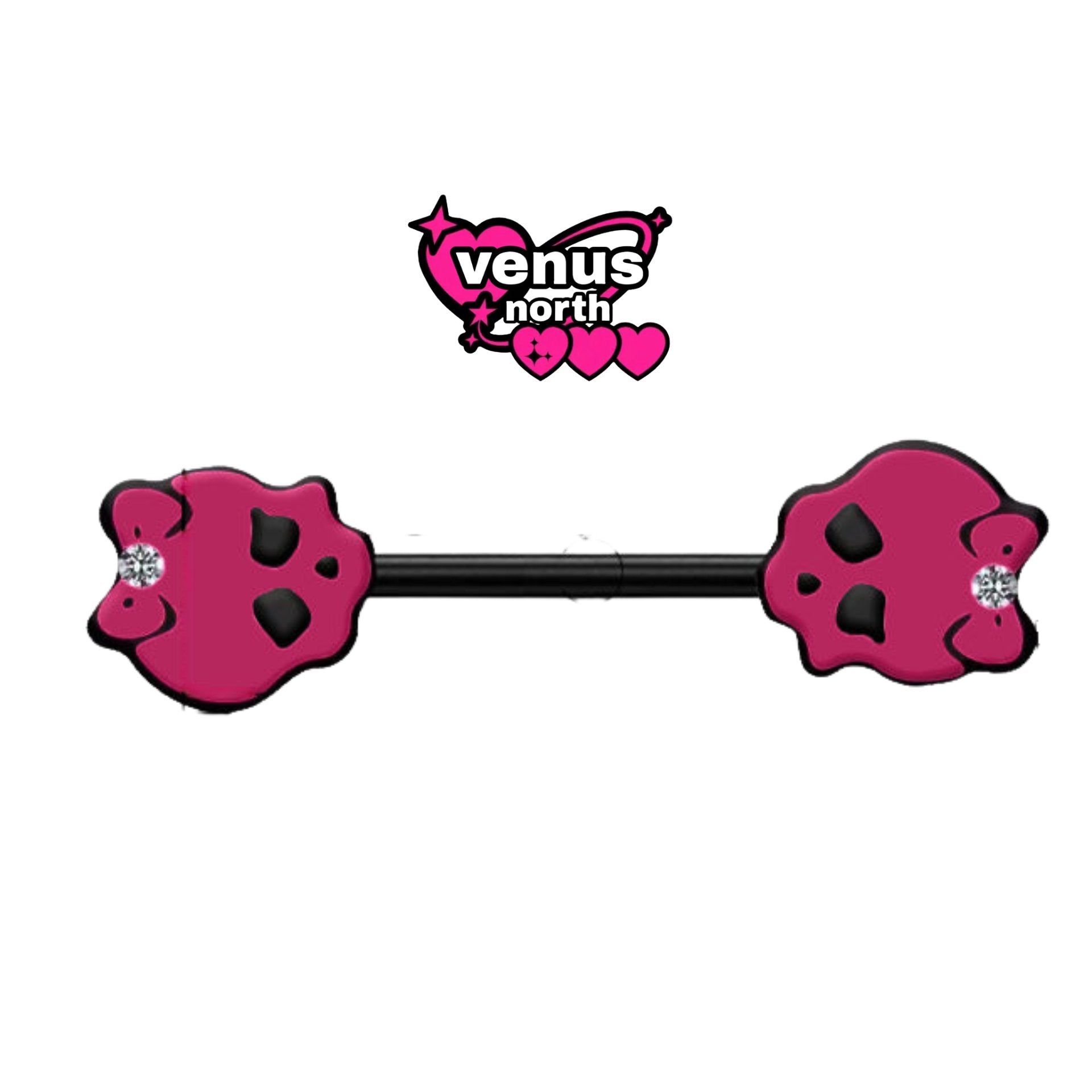 Skull & spider web nipple barbell