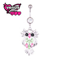 1 stainless steel fashionable owl pendant, belly button, steel needle navel pin buckle, factory accessory