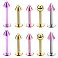 Amazon Wish European and American New Colored Stainless Steel Lip Stud Earring Set Nose Stud Piercing Personalized Accessory