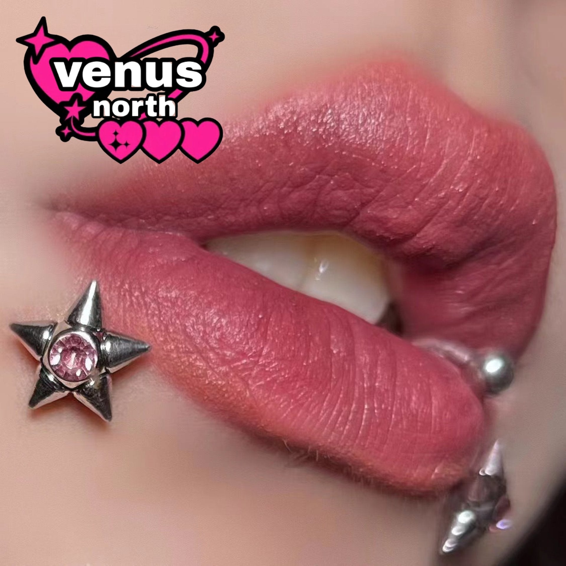 Star crystal labret stud
