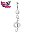 Treble clef dangle navel piercing