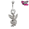 Bunny silhouette belly button piercing